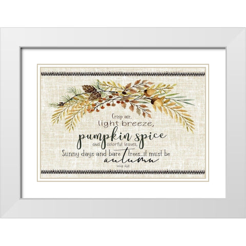 It Must be Autumn White Modern Wood Framed Art Print with Double Matting by jacobs, Cindy