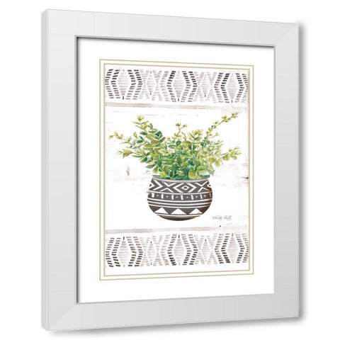 Aztec Floral III  White Modern Wood Framed Art Print with Double Matting by Jacobs, Cindy