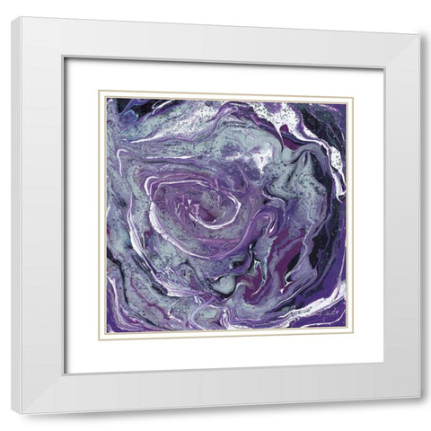Abstract in Purple II White Modern Wood Framed Art Print with Double Matting by Jacobs, Cindy