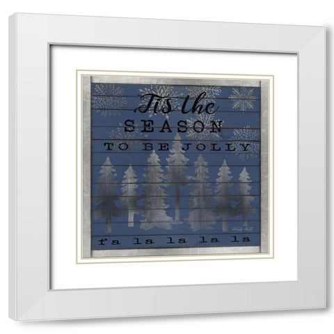Tis the Season White Modern Wood Framed Art Print with Double Matting by Jacobs, Cindy