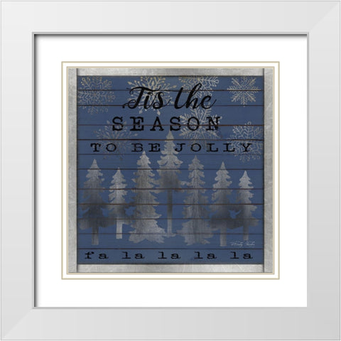 Tis the Season White Modern Wood Framed Art Print with Double Matting by Jacobs, Cindy
