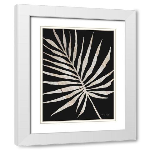Palm Frond Wood Grain IV White Modern Wood Framed Art Print with Double Matting by Jacobs, Cindy