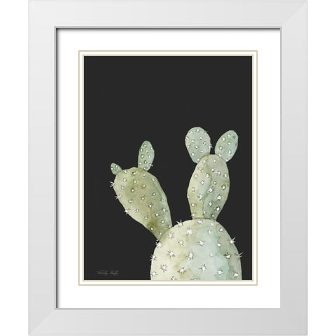 Happy Cactus III White Modern Wood Framed Art Print with Double Matting by Jacobs, Cindy