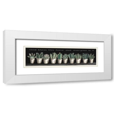 God Bless White Modern Wood Framed Art Print with Double Matting by Jacobs, Cindy