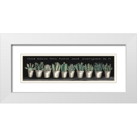 God Bless White Modern Wood Framed Art Print with Double Matting by Jacobs, Cindy