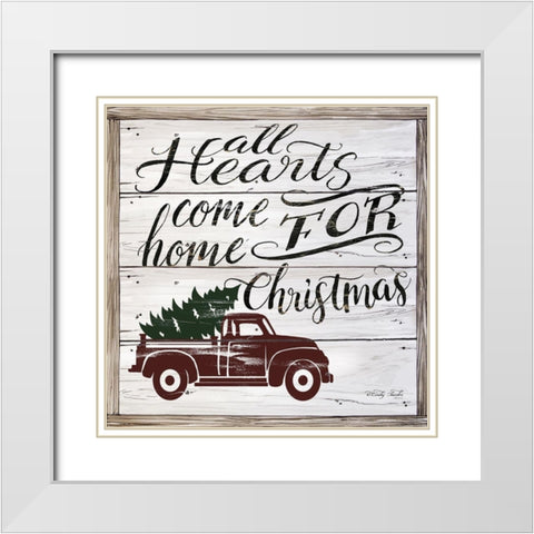 All Hearts Come Home   White Modern Wood Framed Art Print with Double Matting by Jacobs, Cindy