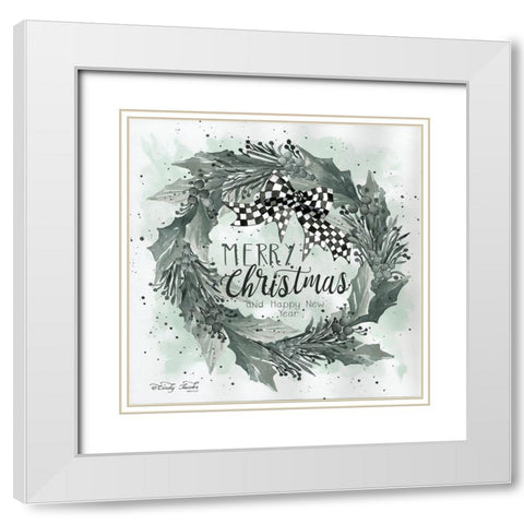 Merry Christmas and Happy New Year  White Modern Wood Framed Art Print with Double Matting by Hallowell, Britt