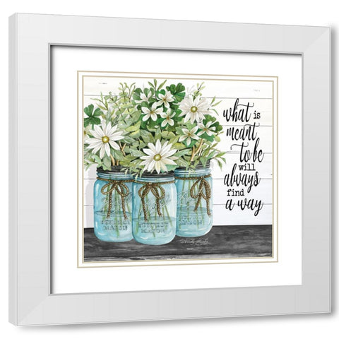 Blue Jars - What is Meant to Be White Modern Wood Framed Art Print with Double Matting by Jacobs, Cindy