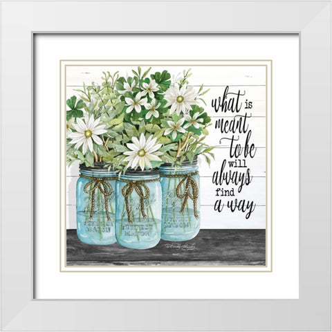 Blue Jars - What is Meant to Be White Modern Wood Framed Art Print with Double Matting by Jacobs, Cindy