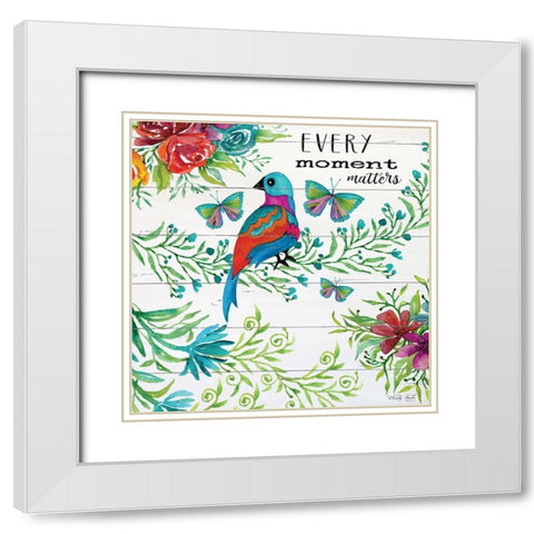 Every Little Moment Matters White Modern Wood Framed Art Print with Double Matting by Jacobs, Cindy