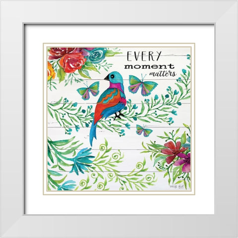 Every Little Moment Matters White Modern Wood Framed Art Print with Double Matting by Jacobs, Cindy