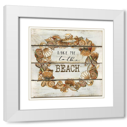 Take Me to the Beach White Modern Wood Framed Art Print with Double Matting by Jacobs, Cindy