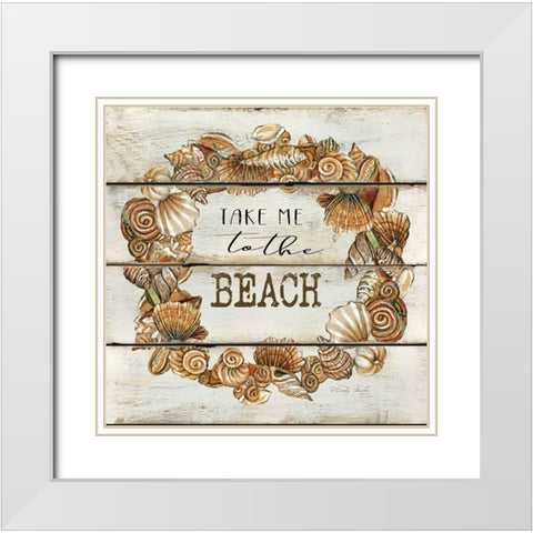 Take Me to the Beach White Modern Wood Framed Art Print with Double Matting by Jacobs, Cindy