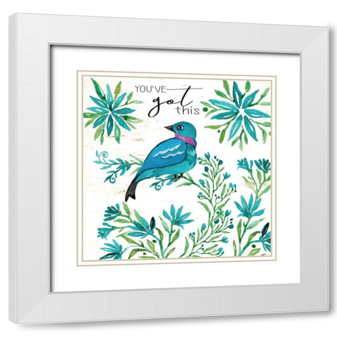 Youve Got This White Modern Wood Framed Art Print with Double Matting by Jacobs, Cindy