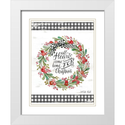 All Hearts Come Home For Christmas White Modern Wood Framed Art Print with Double Matting by Jacobs, Cindy