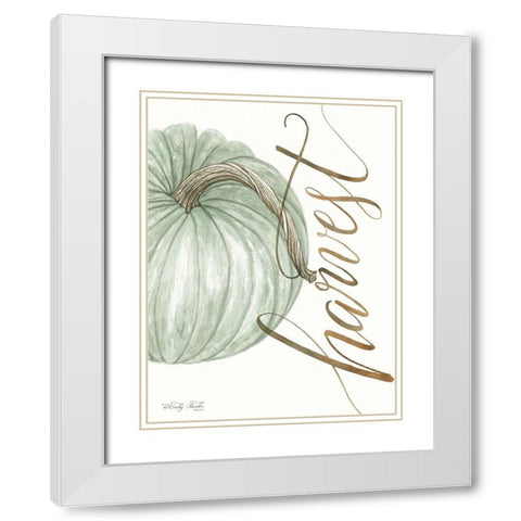 Harvest Pumpkin White Modern Wood Framed Art Print with Double Matting by Jacobs, Cindy