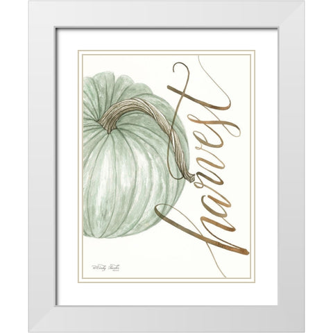 Harvest Pumpkin White Modern Wood Framed Art Print with Double Matting by Jacobs, Cindy