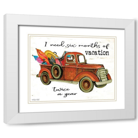 Vacation Truck White Modern Wood Framed Art Print with Double Matting by Jacobs, Cindy
