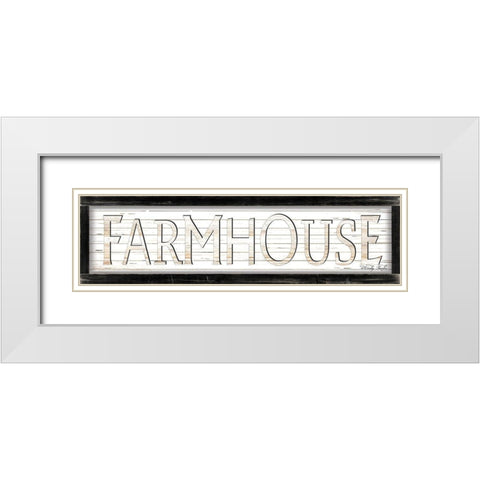 White Farmhouse White Modern Wood Framed Art Print with Double Matting by Jacobs, Cindy