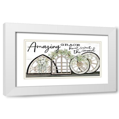 Amazing Grace White Modern Wood Framed Art Print with Double Matting by Jacobs, Cindy