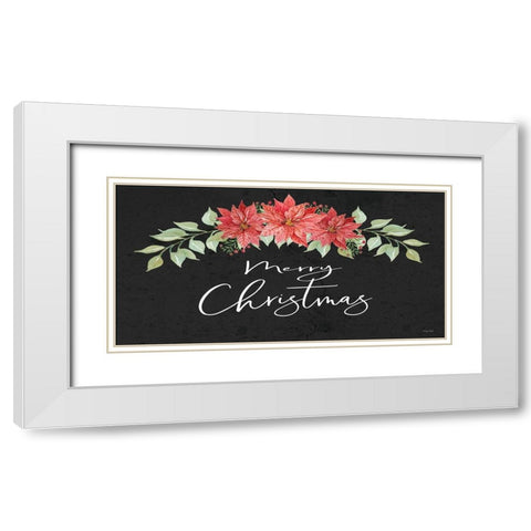 Merry Christmas White Modern Wood Framed Art Print with Double Matting by Jacobs, Cindy