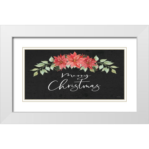Merry Christmas White Modern Wood Framed Art Print with Double Matting by Jacobs, Cindy