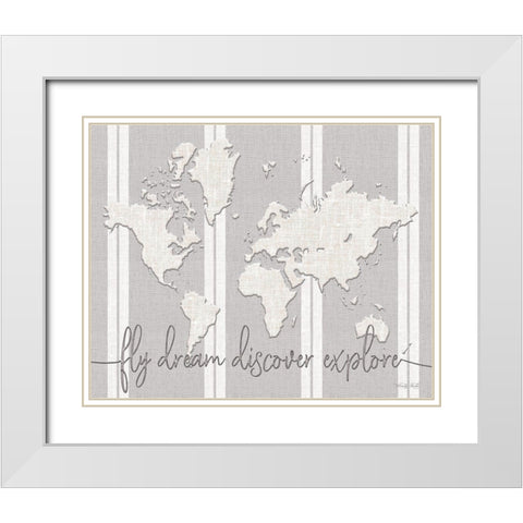Fly Dream Discover Explore White Modern Wood Framed Art Print with Double Matting by Jacobs, Cindy