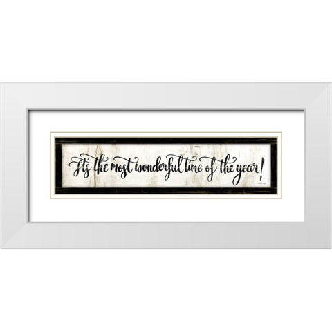Most Wonderful Time  White Modern Wood Framed Art Print with Double Matting by Jacobs, Cindy