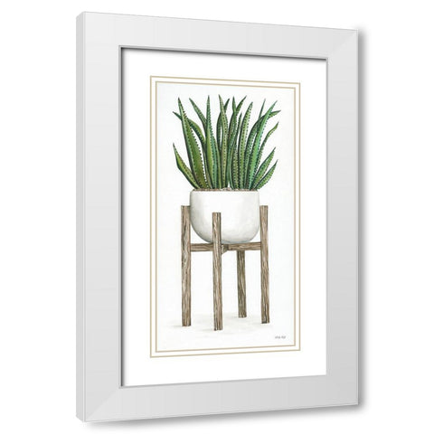 White Pots on Stands II White Modern Wood Framed Art Print with Double Matting by Jacobs, Cindy