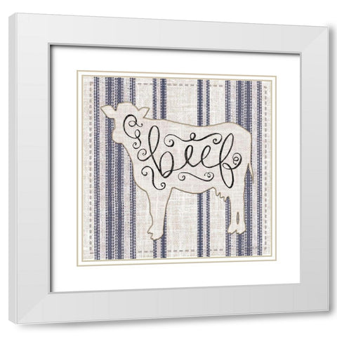 Beef    EXC White Modern Wood Framed Art Print with Double Matting by Jacobs, Cindy