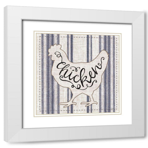 Chicken     White Modern Wood Framed Art Print with Double Matting by Jacobs, Cindy