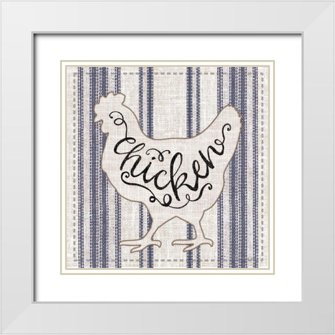 Chicken     White Modern Wood Framed Art Print with Double Matting by Jacobs, Cindy