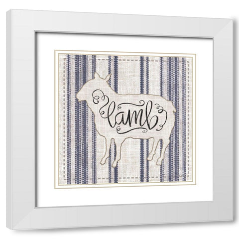 Lamb     White Modern Wood Framed Art Print with Double Matting by Jacobs, Cindy