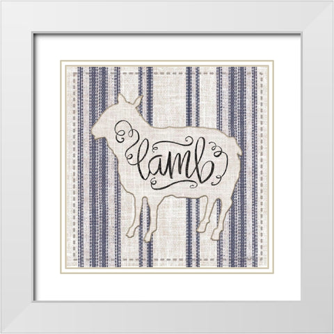 Lamb     White Modern Wood Framed Art Print with Double Matting by Jacobs, Cindy