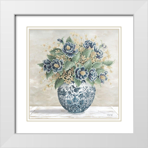 Feeling Blue II White Modern Wood Framed Art Print with Double Matting by Jacobs, Cindy