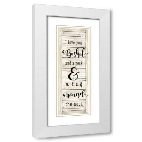 Hug Around the Neck White Modern Wood Framed Art Print with Double Matting by Jacobs, Cindy