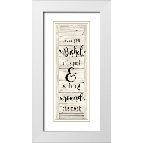 Hug Around the Neck White Modern Wood Framed Art Print with Double Matting by Jacobs, Cindy