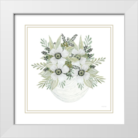 Fun Floral I    White Modern Wood Framed Art Print with Double Matting by Jacobs, Cindy