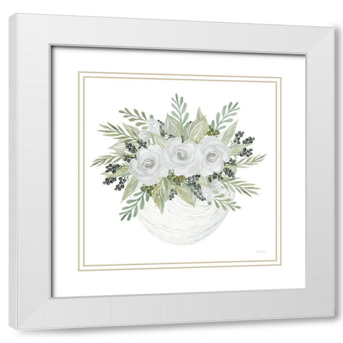 Fun Floral II    White Modern Wood Framed Art Print with Double Matting by Jacobs, Cindy