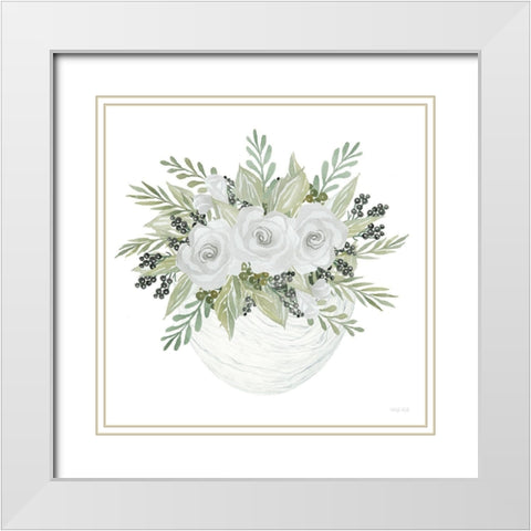 Fun Floral II    White Modern Wood Framed Art Print with Double Matting by Jacobs, Cindy