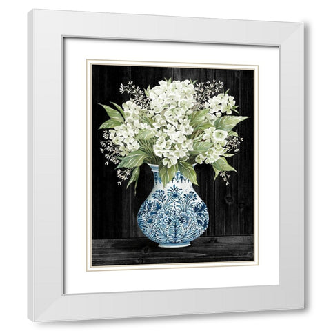 Hydrangea Elegance    White Modern Wood Framed Art Print with Double Matting by Jacobs, Cindy