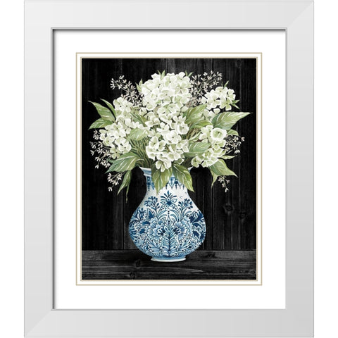Hydrangea Elegance    White Modern Wood Framed Art Print with Double Matting by Jacobs, Cindy