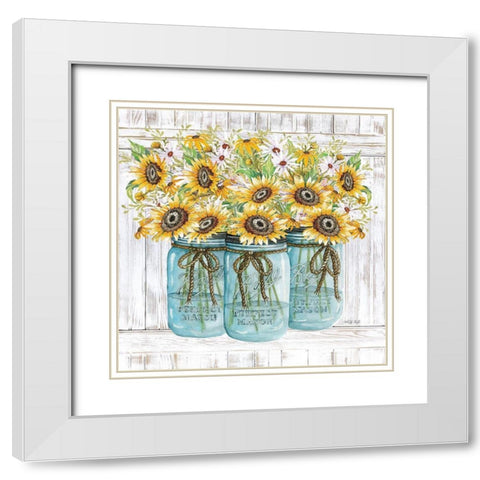 Garden Gathering White Modern Wood Framed Art Print with Double Matting by Jacobs, Cindy