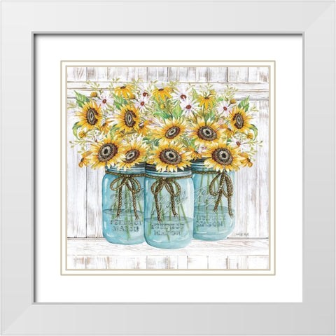 Garden Gathering White Modern Wood Framed Art Print with Double Matting by Jacobs, Cindy