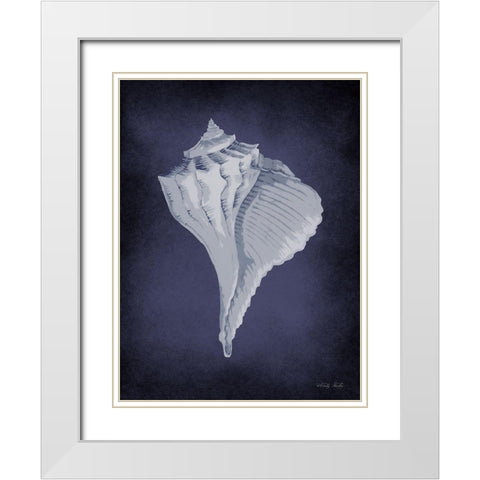 Blue Seashell II      White Modern Wood Framed Art Print with Double Matting by Jacobs, Cindy