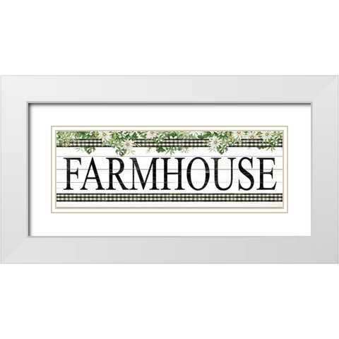 Farmhouse White Modern Wood Framed Art Print with Double Matting by Jacobs, Cindy
