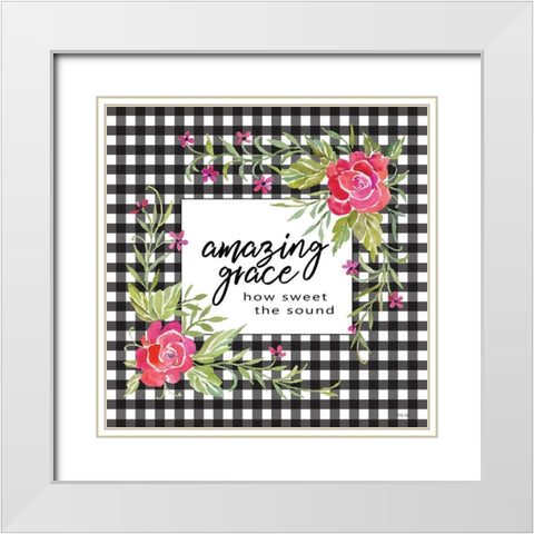 Amazing Grace White Modern Wood Framed Art Print with Double Matting by Jacobs, Cindy