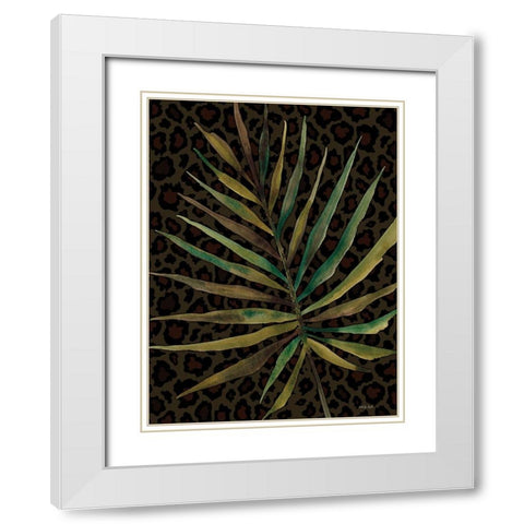 Areca Leaf White Modern Wood Framed Art Print with Double Matting by Jacobs, Cindy