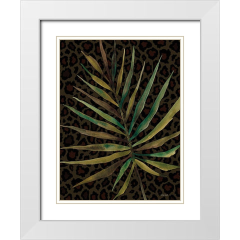 Areca Leaf White Modern Wood Framed Art Print with Double Matting by Jacobs, Cindy