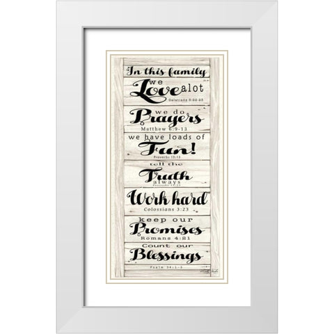 In This Family White Modern Wood Framed Art Print with Double Matting by Jacobs, Cindy